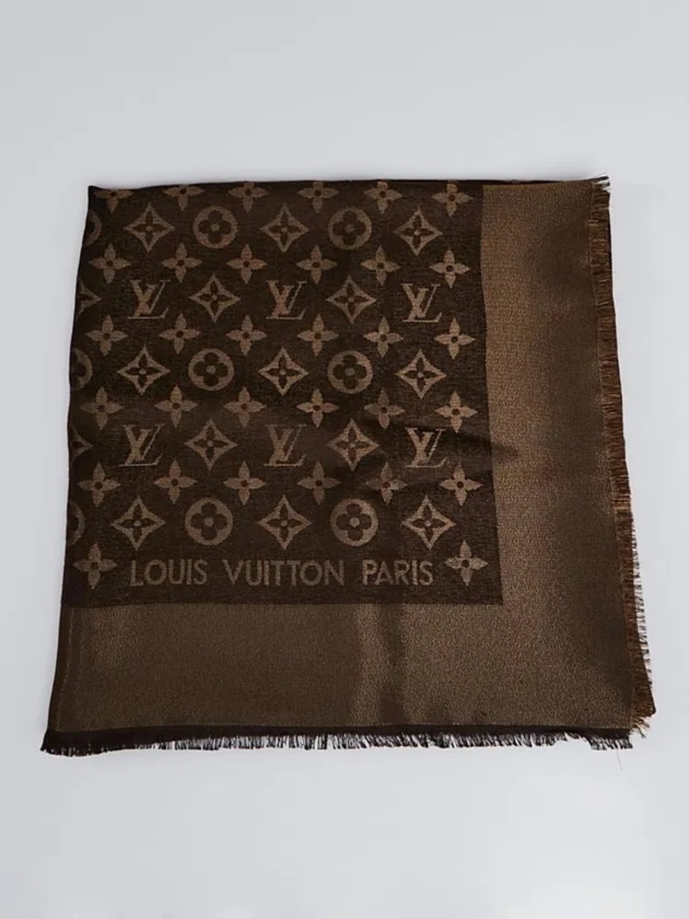 Louis Vuitton new without tags wool and Silk Brown Monogram Long Scarf